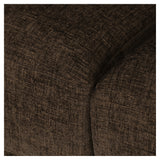 Burkehaven Contemporary Fabric 3 Seater Sofa with Nailhead Trim, Brown and Dark Brown Noble House