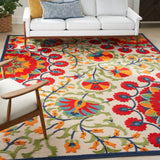 Nourison Aloha ALH20 Outdoor Machine Made Power-loomed Indoor/outdoor Area Rug Red/Multi 10' x 14' 99446836779