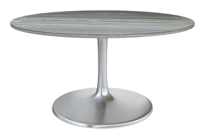 Zuo Modern Star Marble, MDF, Iron, Aluminum Modern Commercial Grade Dining Table Gray, Silver Marble, MDF, Iron, Aluminum