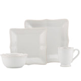 French Perle Bead White™ Square 4-Piece Place Setting