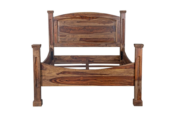 Porter Designs Taos Solid Sheesham Wood Queen Natural Bed Brown 04-196-14-9047H-KIT