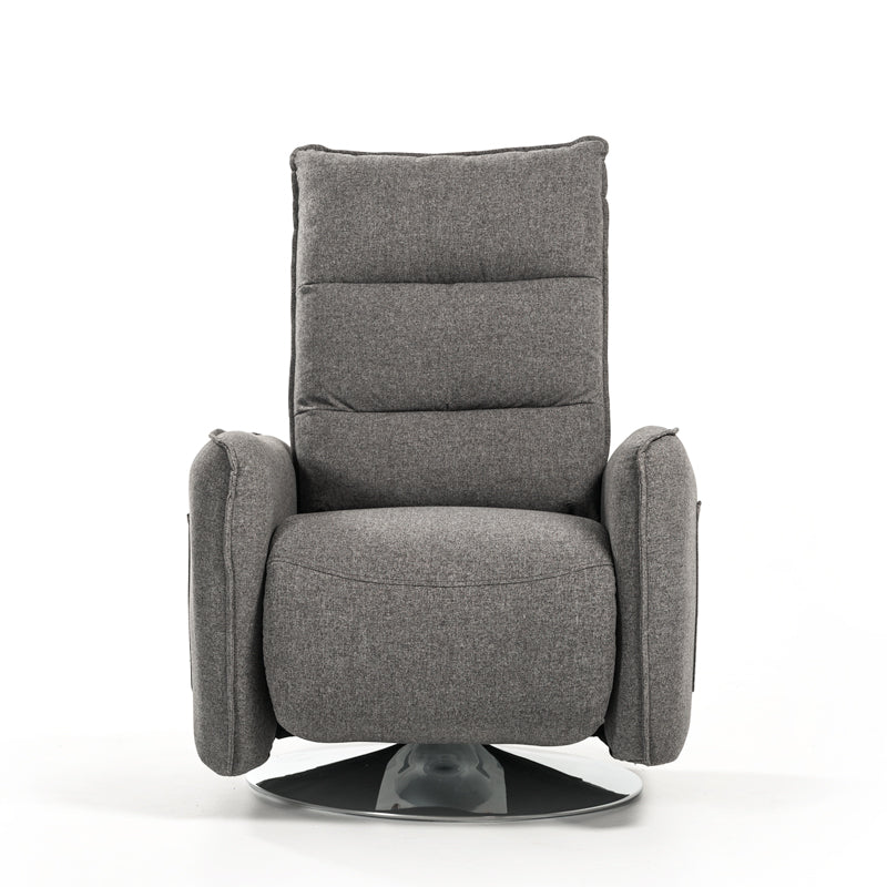 VIG Furniture Divani Casa Fairfax Modern Grey Fabric Recliner Chair VGMB-R033-GRY