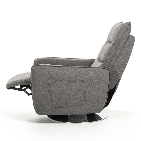 VIG Furniture Divani Casa Fairfax Modern Grey Fabric Recliner Chair VGMB-R033-GRY