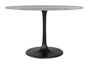 Zuo Modern Central Marble, MDF, Iron, Aluminum Modern Commercial Grade Dining Table Gray, Black Marble, MDF, Iron, Aluminum