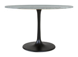 English Elm EE2899 Marble, MDF, Iron, Aluminum Modern Commercial Grade Dining Table Gray, Black Marble, MDF, Iron, Aluminum