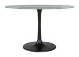 Zuo Modern Central Marble, MDF, Iron, Aluminum Modern Commercial Grade Dining Table Gray, Black Marble, MDF, Iron, Aluminum