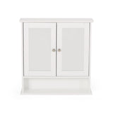 Noble House Haswell Modern 2 Door Medicine Cabinet with Mirrors, Matte White