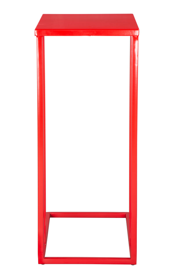 Zuo Modern Atom Iron Modern Commercial Grade Side Table Red Iron