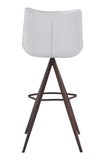 Zuo Modern Aki 100% Polyurethane, Plywood, Steel Modern Commercial Grade Barstool Set - Set of 2 White, Walnut 100% Polyurethane, Plywood, Steel