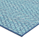 Boggio 5'3" x 7' Indoor/Outdoor Area Rug, Blue and Ivory Noble House