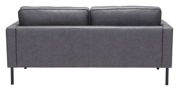 Zuo Modern Decade 100% Polyester, Plywood, Steel Modern Commercial Grade Sofa Vintage Gray, Black 100% Polyester, Plywood, Steel