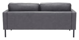 Zuo Modern Decade 100% Polyester, Plywood, Steel Modern Commercial Grade Sofa Vintage Gray, Black 100% Polyester, Plywood, Steel