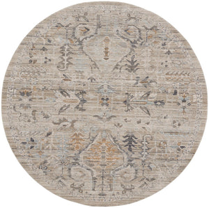 Nourison Nyle NYE02 Bohemian Machine Made Power-loomed Indoor only Area Rug Ivory Taupe 7'10" x round 99446104175
