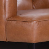 Clough Contemporary Faux Leather Tufted Accent Chairs, Cognac Brown and Dark Brown Noble House