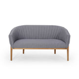 Galena Mid-Century Fabric Loveseat, Charcoal Noble House