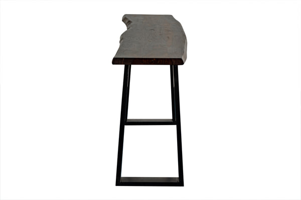 Porter Designs Manzanita Live Edge Solid Sheesham Wood Natural Console Table Gray 05-196-10-5830T-KIT
