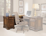 Hooker Furniture Brookhaven Traditional-Formal Left Pedestal Desk in Hardwood Solids with Cherry Veneers 281-10-468