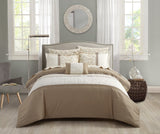 Ava Beige Queen 8pc Comforter Set