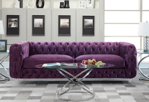 Syracus Purple Velvet Sofa