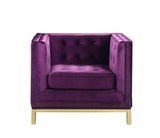 Dafna Purple Velvet Club Chair