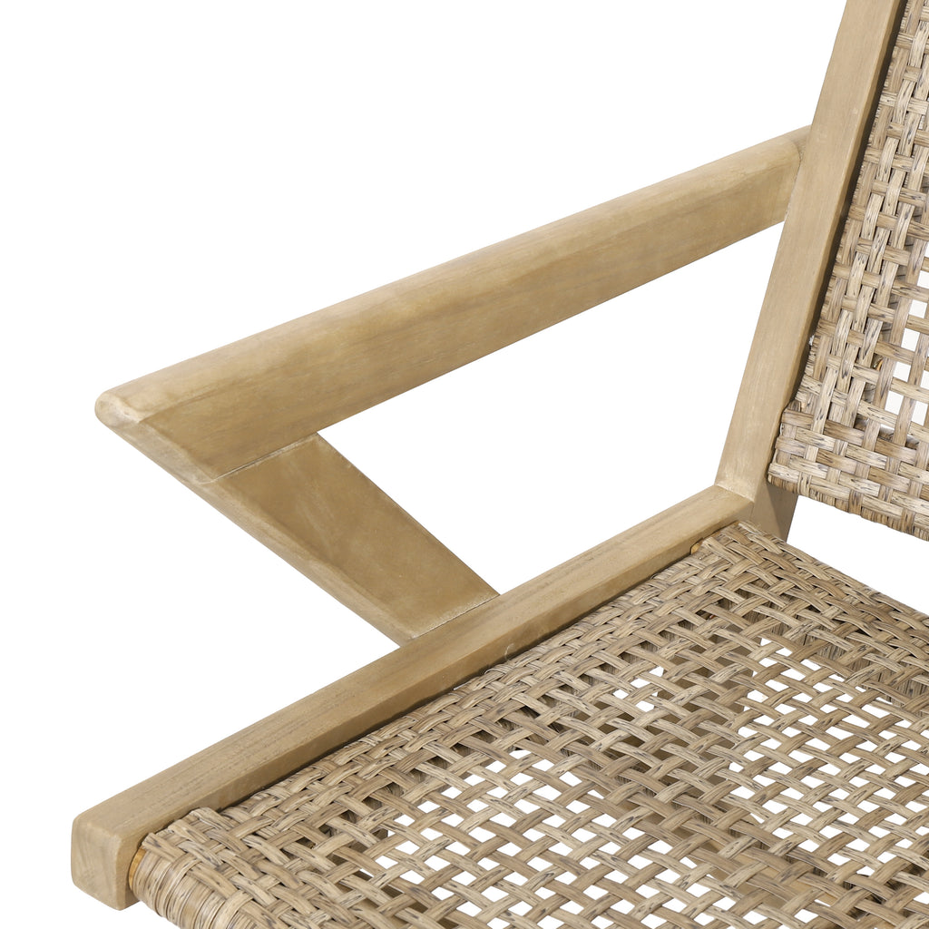 Baxton Outdoor Wicker Club Chairs, Light Brown and Light Multibrown Noble House