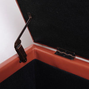 Julian Stylish Rectangular Bonded Leather Storage Ottoman with Biscuit Tufting for Home Organization