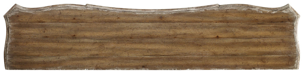 Hooker Furniture Chatelet Traditional/Formal Poplar Solids with Pecan Veneers, Antique Mirror and Resin Credenza 5351-85001