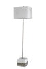 Bethel Polished Nickel Floor Lamp in Metal & Marble