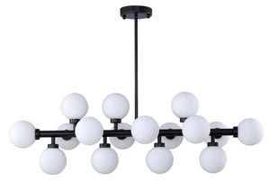 Bethel Black Chandelier in Metal & Glass