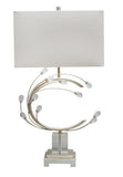 Bethel Silver Table Lamp in Metal & Crystal