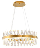 Bethel Gold LED Chandelier in Metal & Crystal