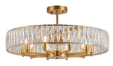 Bethel Gold Chandelier in Metal & Crystal