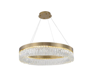 Bethel Gold LED Chandelier in Stainless Steel & Crystal