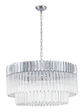 Bethel Chrome Chandelier in Stainless Steel & Crystal