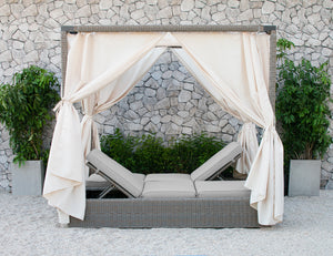 VIG Furniture Renava Marin Outdoor Beige Canopy Sunbed VGATRABD-106-BGE