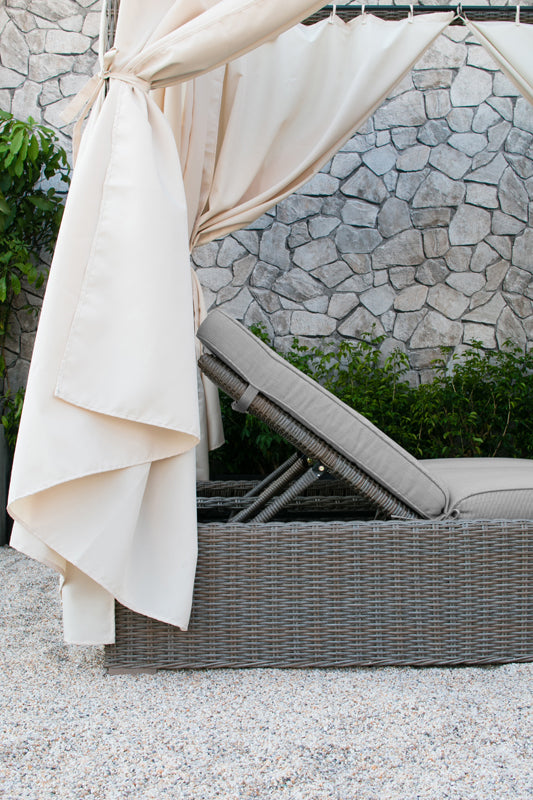VIG Furniture Renava Marin Outdoor Beige Canopy Sunbed VGATRABD-106-BGE