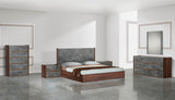 VIG Furniture Nova Domus Rado Modern Walnut & Stucco Mirror VGACRADO-MIR