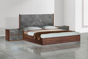 VIG Furniture Nova Domus Rado - Modern Walnut & Volcanic Slate Bed VGACRADO-WAL-BED