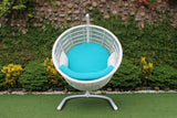VIG Furniture Renava Doheny Outdoor White & Aqua Blue Hanging Chair VGATRAHM-011
