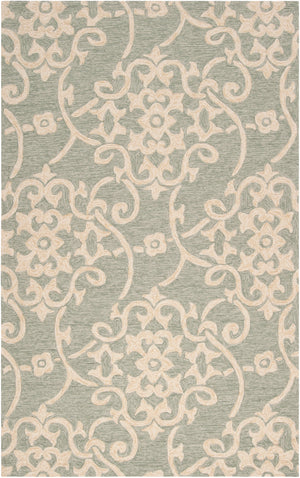 Rain RAI-1103 Cottage Polypropylene Rug RAI1103-912 Seafoam, Khaki 100% Polypropylene 9' x 12'