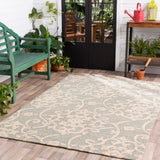 Rain RAI-1103 Cottage Polypropylene Rug RAI1103-912 Seafoam, Khaki 100% Polypropylene 9' x 12'