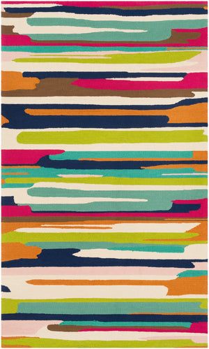 Rain RAI-1271 Modern Polypropylene Rug RAI1271-912 Camel, Navy, Bright Pink, Cream, Emerald, Bright Orange, Blush 100% Polypropylene 9' x 12'