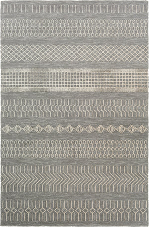 Rain RAI-1287 Global Polypropylene Rug RAI1287-912 Medium Gray, Cream 100% Polypropylene 9' x 12'