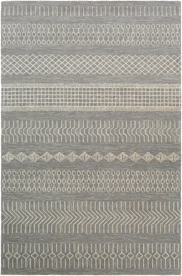 Rain RAI-1287 Global Polypropylene Rug RAI1287-912 Medium Gray, Cream 100% Polypropylene 9' x 12'