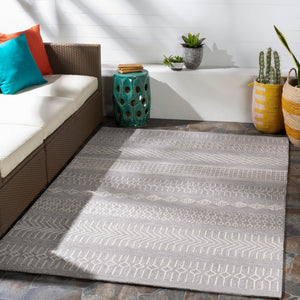Rain RAI-1287 Global Polypropylene Rug RAI1287-912 Medium Gray, Cream 100% Polypropylene 9' x 12'