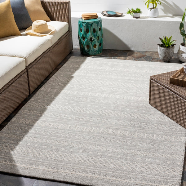 Rain RAI-1288 Global Polypropylene Rug RAI1288-912 Light Gray, Cream 100% Polypropylene 9' x 12'