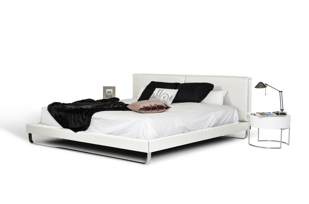VIG Furniture Queen Modrest Ramona Modern White Leatherette Bed VGJY-4016-WHT-BED-Q