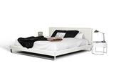 Queen Modrest Ramona Modern White Leatherette Bed