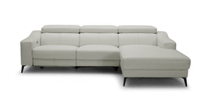 VIG Furniture Modrest Rampart - Modern L-Shape RAF White Leather Sectional Sofa with 1 Recliner VGKM-5325-RAF-WHT-SECT
