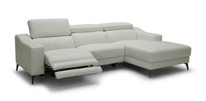 VIG Furniture Modrest Rampart - Modern L-Shape RAF White Leather Sectional Sofa with 1 Recliner VGKM-5325-RAF-WHT-SECT